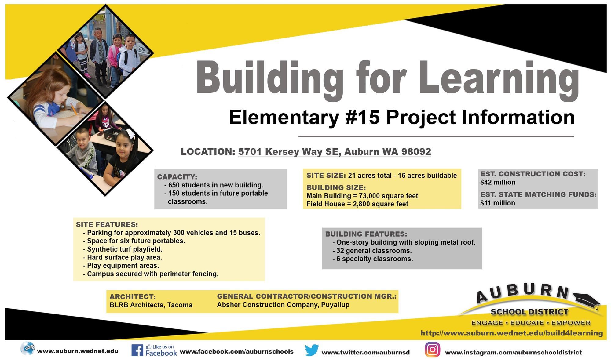 Elementary #15 Project Information for Building and Site Elementary #15 Project Information for Building and Site