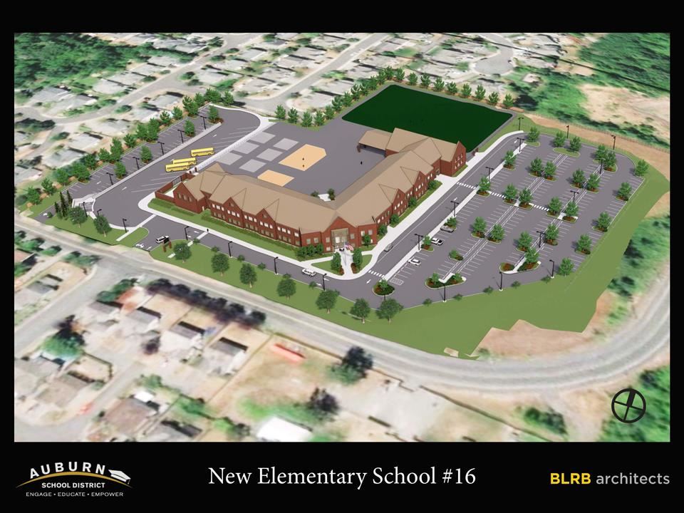 Rendering Elementary 16 Bus and General Parking 