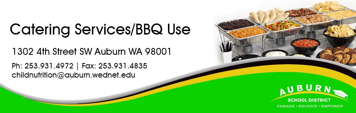 CNS Services Web Banner - Catering table with various foods. 