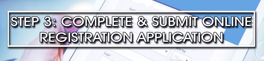 Complete & Submit Online Registration Application Web Banner 