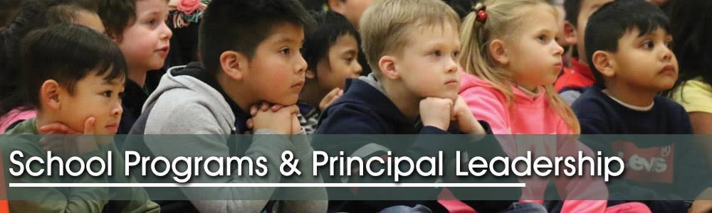Department of School Programs & Principal Leadership Web Banner - Kids at an assembly.